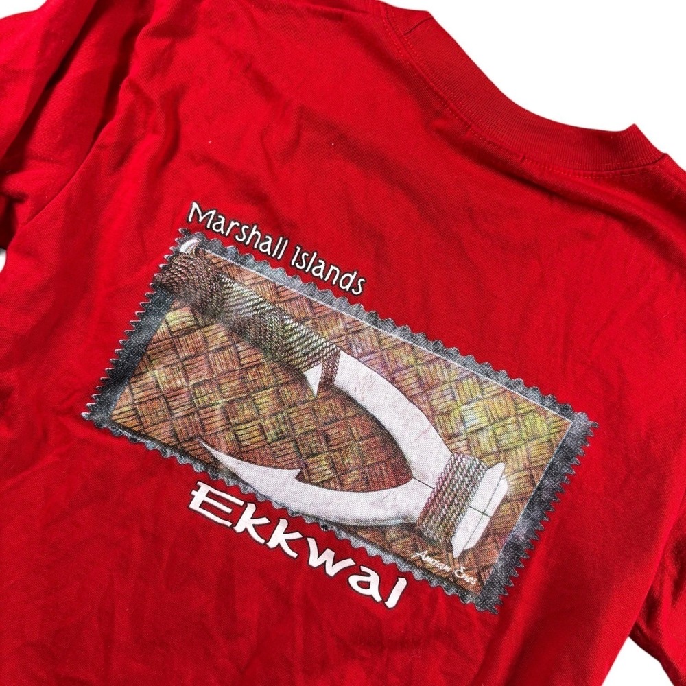 Active Life Marshall Islands Ekkwal Fish‎ Hook Graphic T-Shirt Red XS Mens Surf